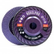 RoxelPro Лепестковый круг ROXPRO FAST CUT 125 х 22мм, Trimmable, керамика, конический