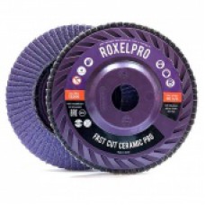 RoxelPro Лепестковый круг ROXPRO FAST CUT 125 х 22мм, Trimmable, керамика, конический