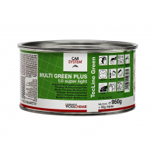 Шпатлевка 2К полиэфирная  супер легкая "Multi Green Plus 1,0 SUPER Light", зеленая (1 кг)